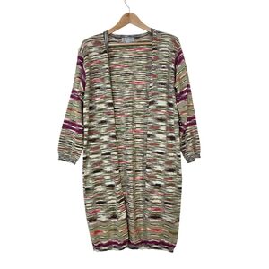 Missoni knitted wool open front mid length cardigan
